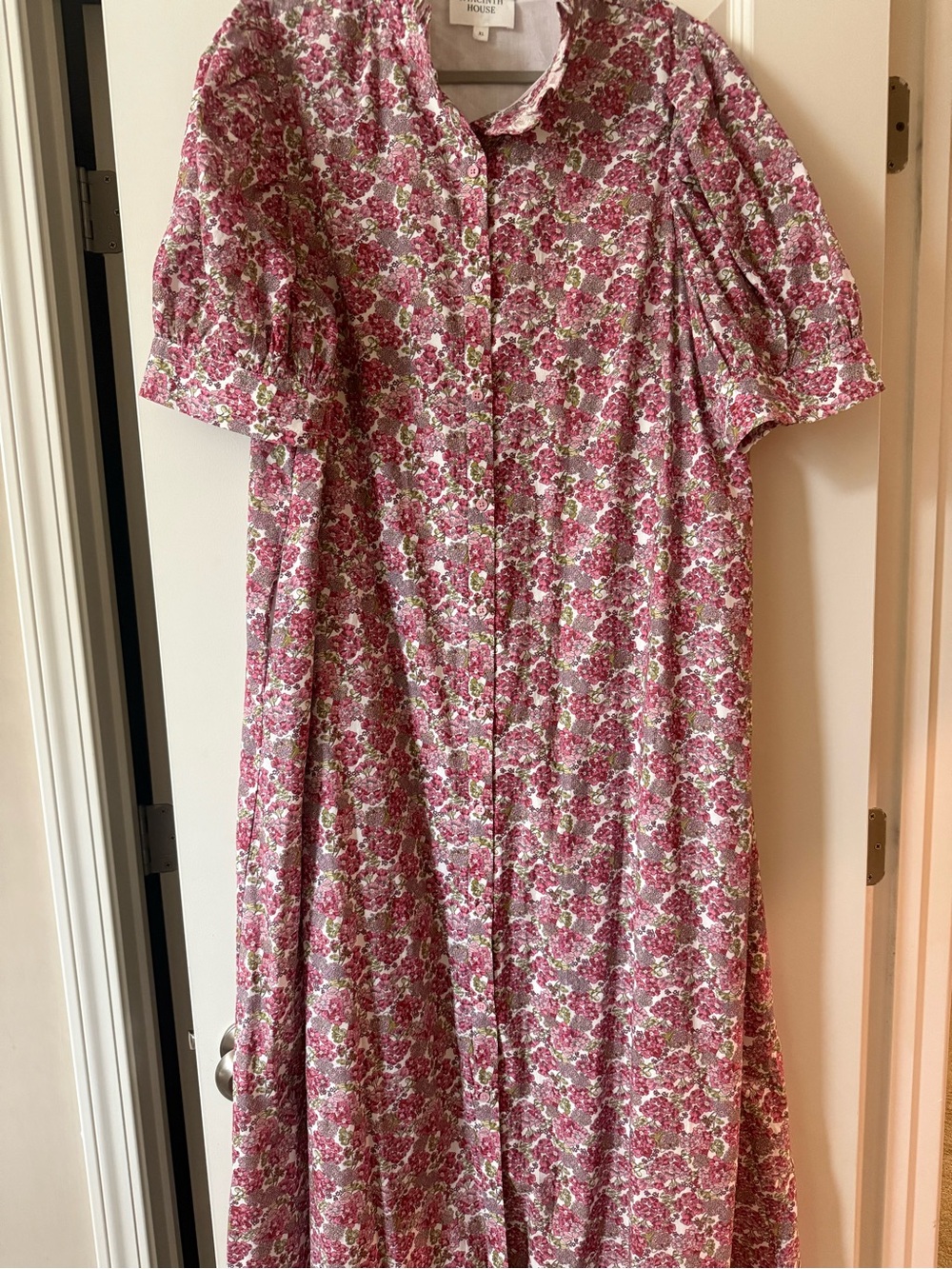 Tuckernuck Louisa Pink Floral Button-Front Maxi Dress
